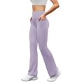 thumbnail image 3 of Women's High Waist Flare Yoga Pants Tummy Control Casual Bootcut Leggings with Side Pockets, 3 of 7