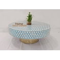 thumbnail image 2 of Handmade Bone Inlay Coffee Table: Geometric Targua Design, 2 of 5