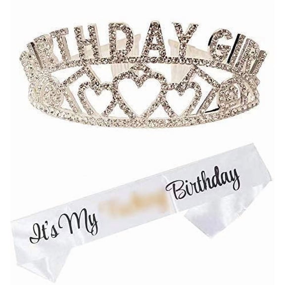 Meant2Tobe | Birthday Decoration Birthday Crown Its My Birthday White Satin