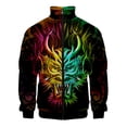 thumbnail image 3 of Chaqueta con estampado 3D de Kirin, mito chino, para hombre, abrigo con estampado de animales de gran tamaño, estilo urbano, para primavera y otoño, chaquetas con cremallera, 3 of 4