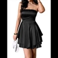 thumbnail image 2 of Vestido de Fiesta de Verano para Mujer, Estilo Tubo, para Cóctel, Minivestido con Volantes. Negro S, 2 of 8