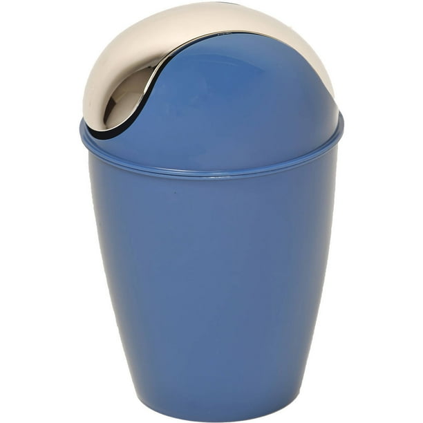 Round Bath Floor Trash Can Waste Bin 4.5liters/1.2gal Navy Blue
