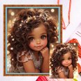 thumbnail image 1 of Kit de punto de niña de pelo rizado cruzado con hilo de algodón ecológico bordado completo de 11CT, 1 of 9