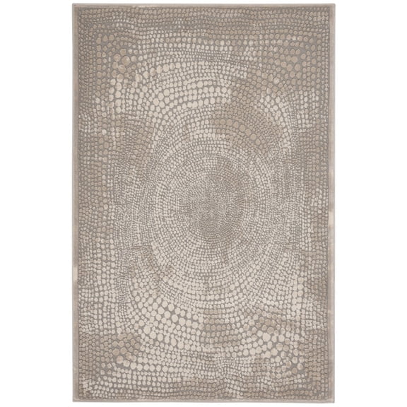 SAFAVIEH Meadow Lactrice Polka Dots Runner Rug, Ivory/Grey, 2'7" x 8'