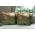 thumbnail image 6 of Ambesonne Landscape Throw Pillow Cover 4 Pack, Valley with Full Moon, 24", Fern Green Cinnamon, 6 of 7