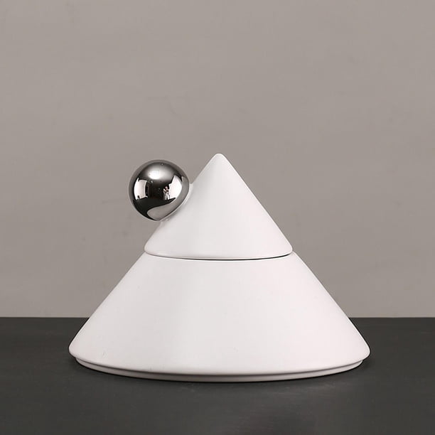 Tarro de almacenamiento de cerámica moderno con tapa, decoración para hogar, centro de , adorno, tarro de , joyero, recipiente para blanco Macarena botes de cocina