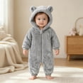 thumbnail image 2 of KJameas Baby Boys Girls Jumpsuit Fuzzy Fleece Bear Hooded Zip Up Footed, 2 of 5