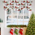 thumbnail image 3 of Christmas Snowman Tie Up Valances Curtain, Winter Truck Tree Red Barn Snowflake Adjustable Rod Pocket Short Window Treatment Tie Up Curtains Valances for Kitchen Living Room Bathroom 42x12 Inches, 3 of 9