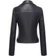 thumbnail image 2 of Women's Genuine Black Lambskin Leather Jacket Motorcycle Slim fit Biker Jacket W237, 2 of 3