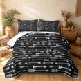 thumbnail image 2 of Erosebridal Bohemian Arrow Quilt Full, Hippie Farmhouse Full Bedspread Sets, Black White Quilt Full 3pcs, 1 Coverlet and 2 Pillowcases, 2 of 7