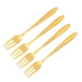 thumbnail image 3 of SHISUYAN Golden Stainless Steel Cake Forks for Decor Perfect for Parties and Events 4 Pieces 3Tine Design, 3 of 8