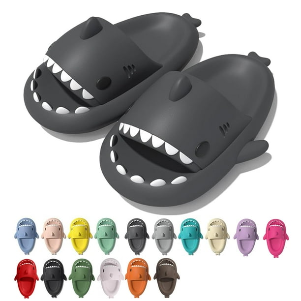Sandalias de EVA antideslizantes de color gris claro Shark Cloud Slippers de color gris claro
