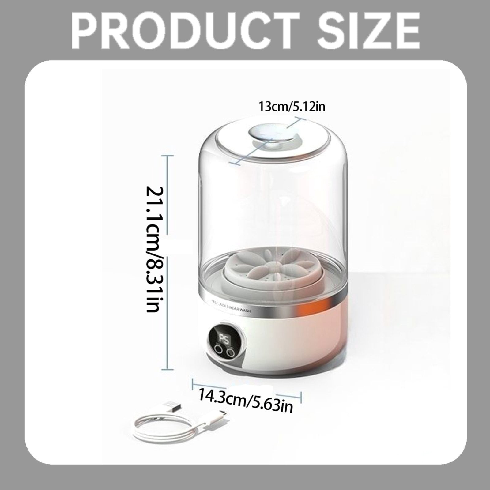 1pc Underwear Washer, Portable Rechargeable Mini Ultrasonic Washing Machine for Underwear, Cordless Small Laundry Machine for Clothes,Socks, Mini Design for Apartment,Camping,Travel
