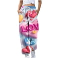 thumbnail image 6 of QATAINLAV Womens Valentine's Day Joggers Pants Fashion 3D Graphic Printed Sweatpants Casual Drawstring High Waisted Elastic Bottom Trousers Multicolor XXL Birthday Gifts, 6 of 6