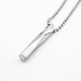 thumbnail image 4 of lionlar Sports Necklace Stainless Steel Rectangle Shape With Pearl Chain For Women Men, 4 of 5