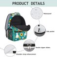 thumbnail image 4 of Poodle and Sunflowers Teal Pattern Backpack for School, Cute School Bag with Adjustable Shoulder Straps and Padded Back, 15.3"x11"x6.7", 4 of 5