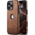 thumbnail image 1 of Compatible With Iphone 16 Pro Max Case Premium Leather Tpu Hybrid Case Cover,Brown[L2269], 1 of 5