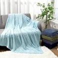 thumbnail image 3 of 6 Pcs Flannel Soft Throw Blanket Bulk Large 3D Waffle Textured Faux Fur Throw Fleece Blanket 50 x 60 Inches No Shedding No Pilling Lightweight Blankets for Bedroom Couch Sofa(Graceful), 3 of 12