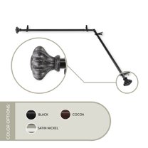 Maurice 13/16 inch Corner Window Curtain Rod 28-48" - Black