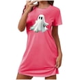 thumbnail image 1 of Camisón corto de talla grande para mujer, camisón de manga corta con estampado de pecho a la moda, camisón para mujer, 1 of 2