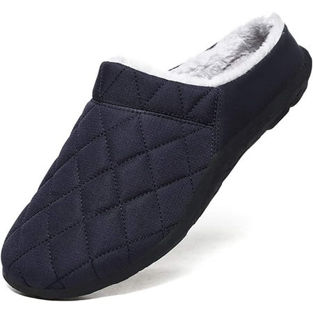

Mens Cozy Slippers Waterproof Oxford Cloth Arch Support House Slippers Soft Warm Non-Slip Indoor Outdoor Shoes