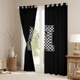 thumbnail image 3 of Feelyou Initial N Letter Curtains Pack of 2 (42x84 Each) for Teen, Black White Monogrammed Curtains Blackout, Checkered Buffalo Bedroom Curtains, Blackout Curtains Bedroom Decor, 3 of 6
