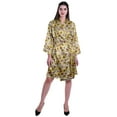 thumbnail image 3 of Moomaya Kimono Imprimé pour Femmes Robe de Mariée en Satin Soie Vêtements de Détente, 3 of 7
