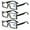3 Pairs of Black, variant on 3 Pairs of Women Silver Rhinestone Reading Glasses 4.00 Ladies Square Anti-Blue Light Readers +4.00 strength