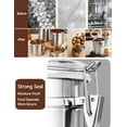 thumbnail image 4 of 1.2L/40oz Stainless Steel Airtight Canister for Kitchen, Small Flour Coffee Bean Tea Cereal Sugar Cookie Metal Food Storage Container Canister Jar with Clear Lid and Sturdy Locking Clamp, Sliver, 4 of 6