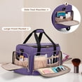 thumbnail image 4 of Estuche de maquillaje enrollable LUXJA con 3 bolsas y 1 bolsa para brochas, color morado, 4 of 8