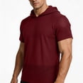thumbnail image 4 of Abomasnow Men's Athletic T-Shirts Short Sleeve Mesh Hooded Shirts Casual Breathable Lightweight Workout Gym Hooded Tee Shirts, 4 of 9