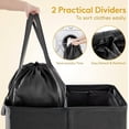 thumbnail image 2 of Norcho 160L Double Laundry Hamper with Lid, Divided Laundry Basket with Removable Bags and Handles, Large Separated Clothes Basket, Black, 2 of 10