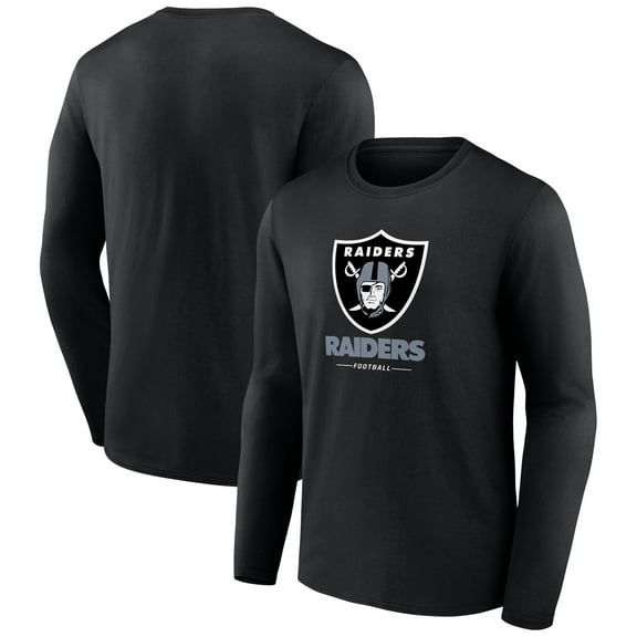 Men's Black Las Vegas Raiders Logo Team Lockup Long Sleeve T-Shirt