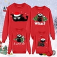 thumbnail image 4 of Dsscvnef Tenues Familiales Assorties Décontractées Drôles Famille Noël Chat Lettre Graphique Col Rond Chandail en Molleton Adapté pour Fête Familiale de Noël Automne Hiver Bas de Pyjama en Flanelle Famille Assortie, 4 of 4
