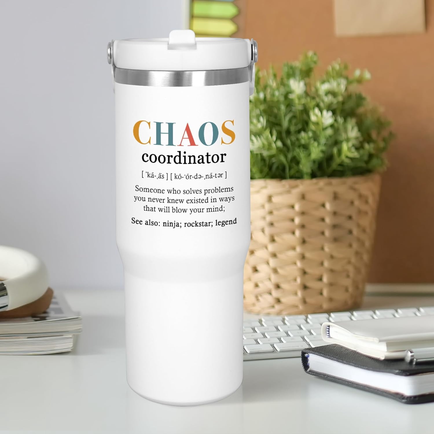 Funny Gifts For Women,Coworkers - Christmas,Birthday Gifts For Women,Friends,Thank You Gifts For Coworkers,Boss,Colleagues,Employee - 30 Oz Insulated Tumbler with Flip Straw and Handle