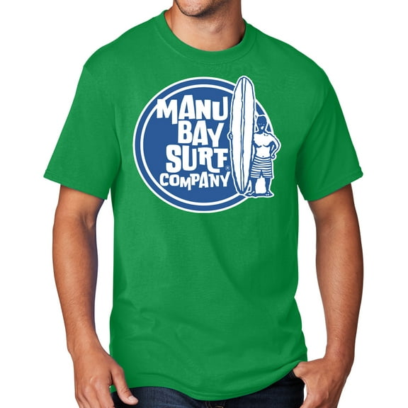Men's Manu Bay SURFER DUDE T-shirt, 5XL Clover Green