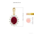 thumbnail image 4 of Angara Natural 2 ct Ruby Pendant Necklace for Women in 14K Yellow Gold – July Birthstone Jewelry | Oval Ruby Pendant with Floral Diamond Halo, 4 of 9