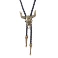 thumbnail image 6 of EHJRE Fashion Western Cow Leather Bolo Tie Necktie Bronze Bronze Bull, 6 of 7