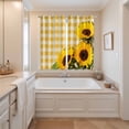 thumbnail image 3 of Curtains 63 Inch Length 2 Panels, Spring Sunflowers Grommets Window Treatment Curtain, Yellow White Plaid Farmhouse Rustic Thermal Curtains Drapes for Living Room/Bathroom, 3 of 9