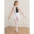 thumbnail image 4 of TSSOE Girls Sequins Ballet Dance Lyrical High Low Chiffon Dress Kids Leotard with Irregular Skirt Costume White&Black 14, 4 of 7