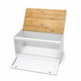 thumbnail image 7 of HausRoland Metal Bread Box 14x9.25x8.3" (35.5x23.5x21 cm) Countertop Bread Bin Bread Storage Container for Bakery Storage Bin Food Keeper Pastry Box with Opening Wooden Top, White, 7 of 7