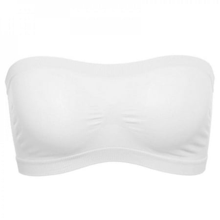 

Big Big Clear! Women Comfortable Padded Bra Strapless Hollow Back Wrapped Chest Tube Tops Bralette Bras