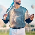 thumbnail image 5 of Lsque Cute Cloud Cat Pattern Mens Polo Golf Shirts Funny Graphics Shorts Sleeve Button Shirts Baseball T-shirt-X-Large, 5 of 7