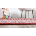 thumbnail image 2 of Unique Loom Williamsburg Collection Bordure Traditionnelle avec Tapis de Zone Centrale en Pointillés, Rond 5' 1" x 5' 1", Rouge/beige, 2 of 2