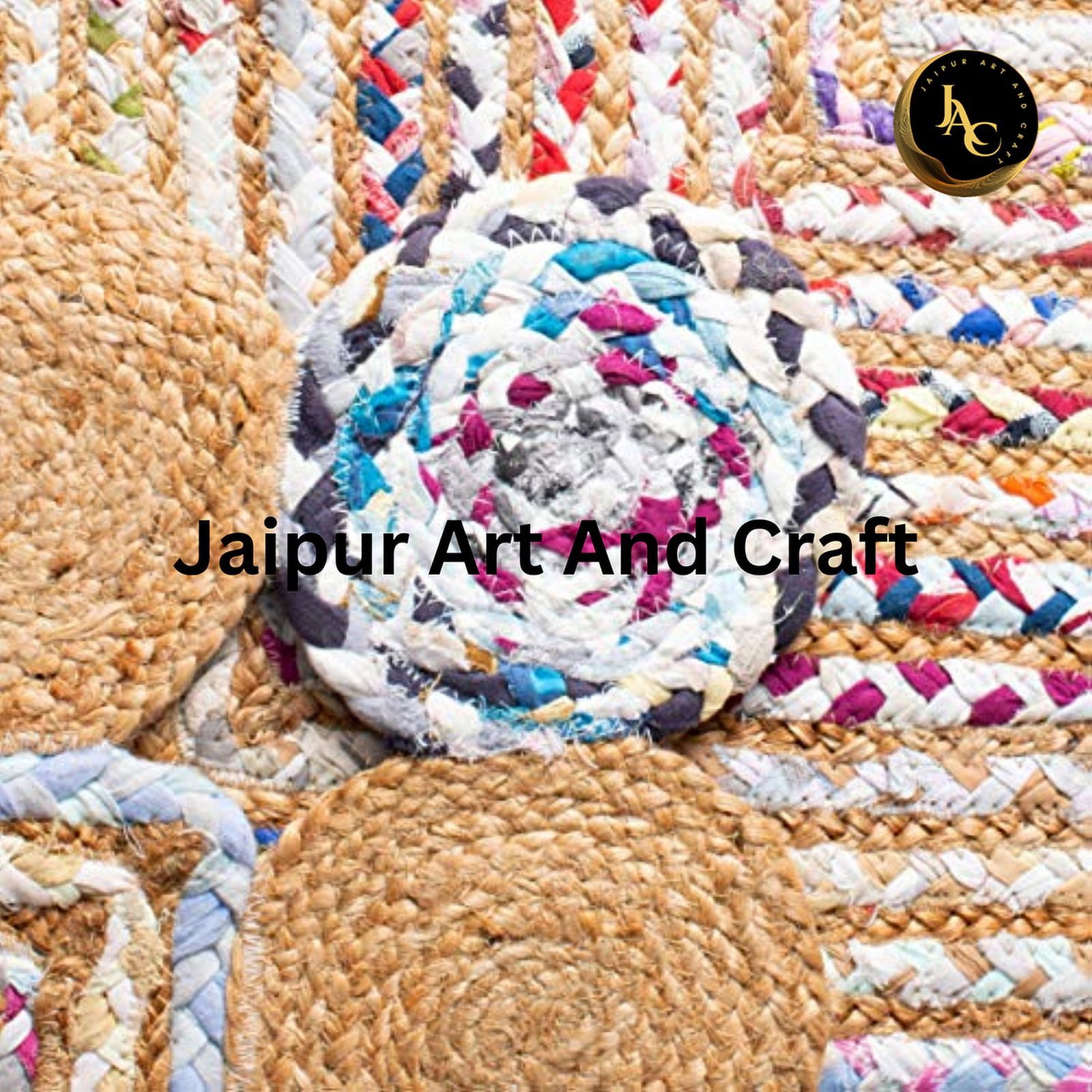 Jaipur Art And Craft Hand Braided Bohemian Multi Color Jute Cotton Runner Area Rug (2.6x8 Sq ft)