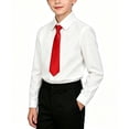 thumbnail image 6 of Fengqque 3 Piece Set Boys formal Outfit Set Long Sleeve White Dress Shirt Tie Dress Pants Performance Wedding Suit Red 14-15Years, 6 of 7
