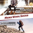 thumbnail image 5 of 4 Pairs Mens Merino Wool Socks, Breathable Hiking Outdoor Warm Winter Socks for Men Cold Weather Mottled Black+Grey (4 pairs), 5 of 7