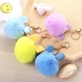 thumbnail image 4 of justharion Cute Plush Hairball Fashion Keychain PU Decoration Portable Keyring Waist Key Chain Ornament Ring Decorative Accessory Red, 4 of 9