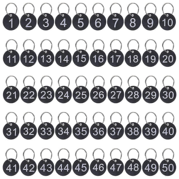 50 Sets Round Number Tags Acrylic Number Tags Portable Number Tags Hanging Number Tags with Rings