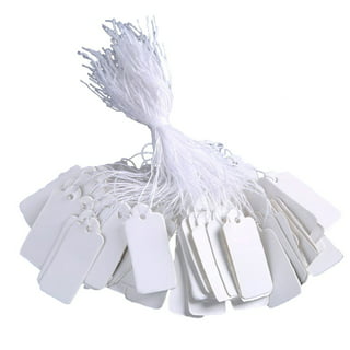 500Pcs Price Tags with String Attached Small White Marking Tag Paper Price  Labels Clothing Hanging Stickers Blank Labeling Strung Label Hang Tags for